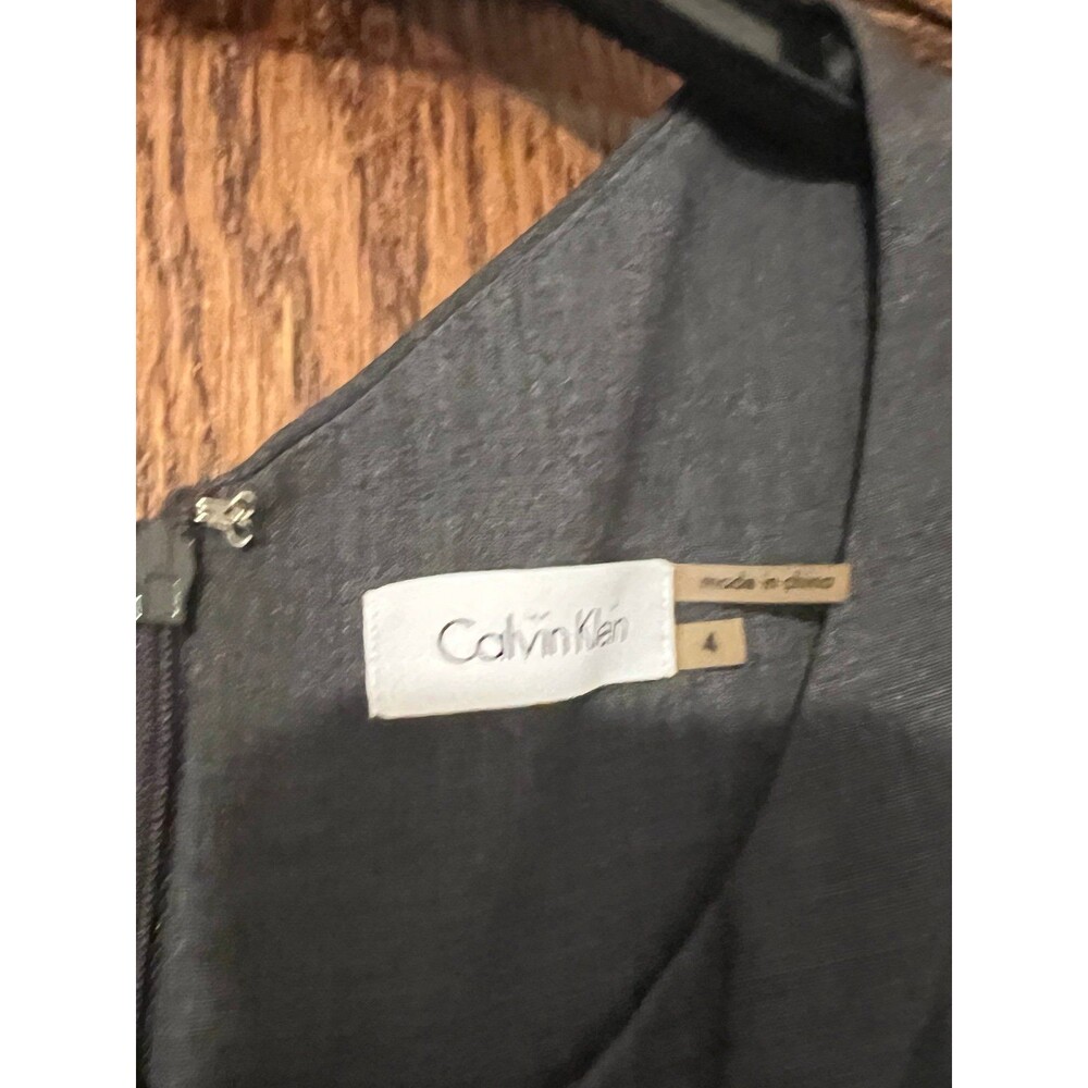 Calvin Klein Grey dress with ruffles bow detail - Picture 4 of 5